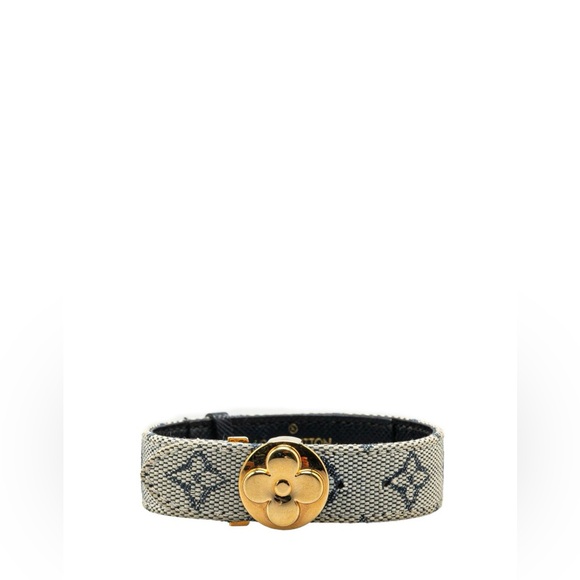 Louis Vuitton Mini Monogram Wish Bracelet Blue w/ Gold - Picture 1 of 6